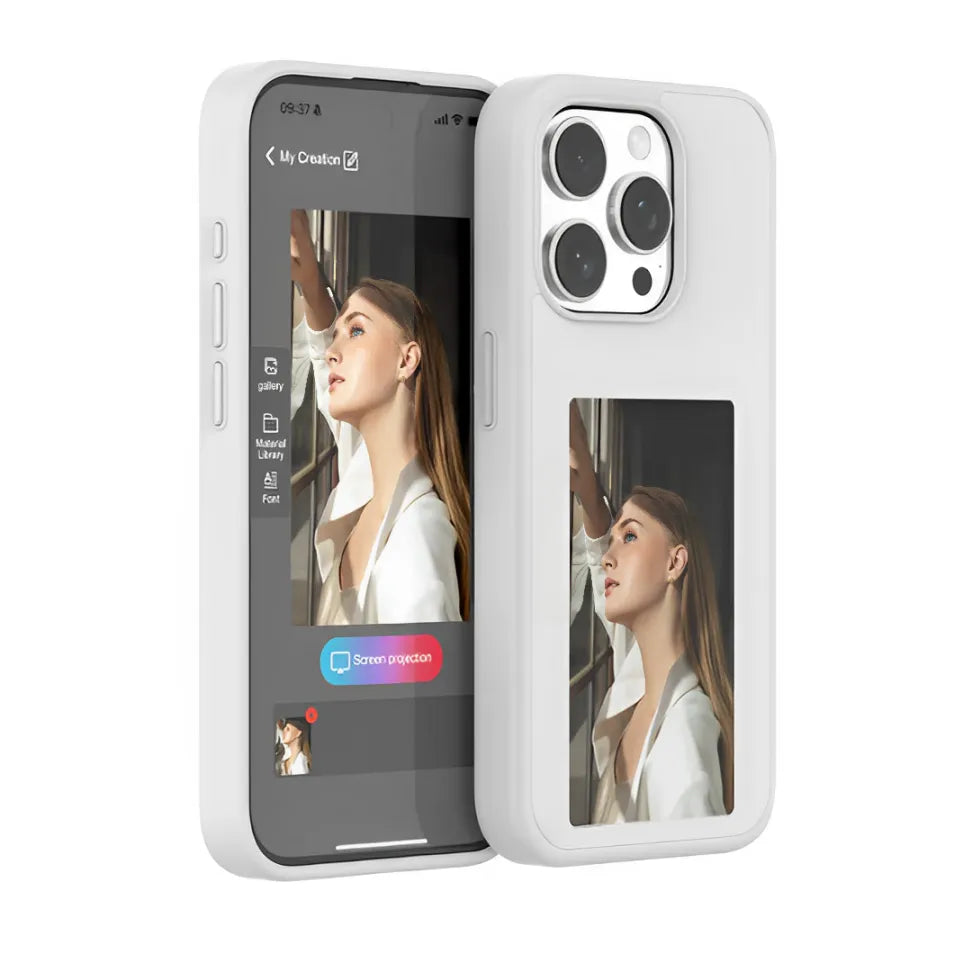 Personalized Custom Phone Case with E Ink Display Special Gift Idea Unique DIY Design
