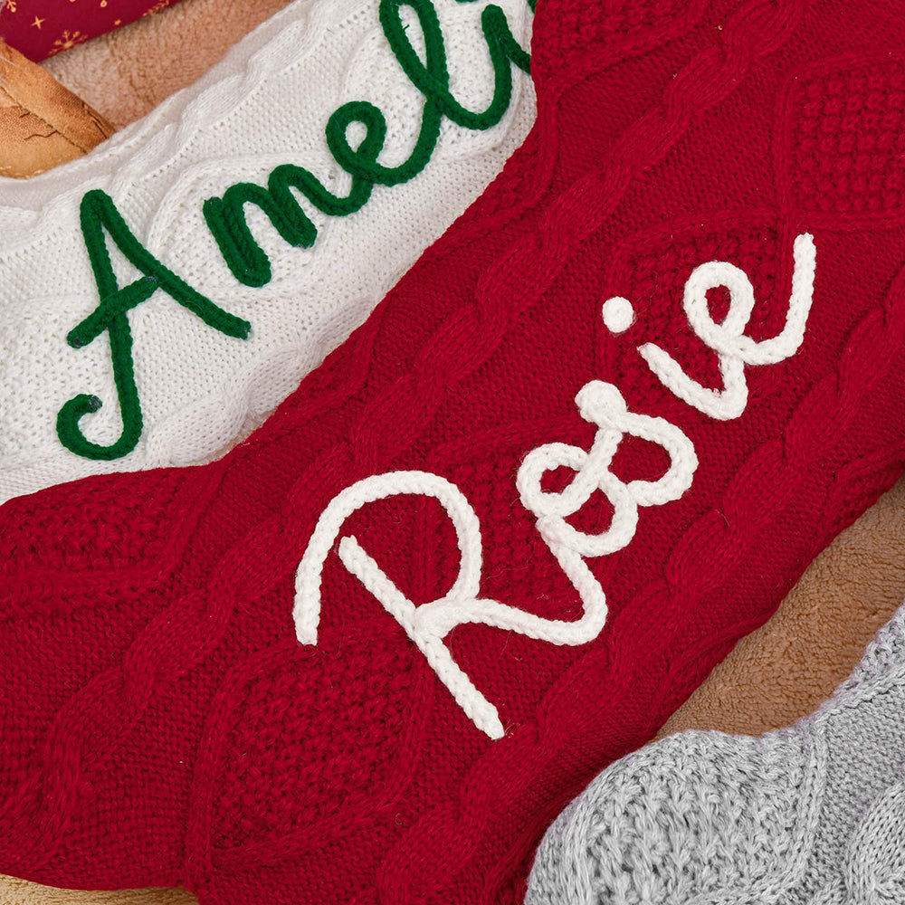 Personalized Hand-embroidery Dog Bone Christmas Stocking