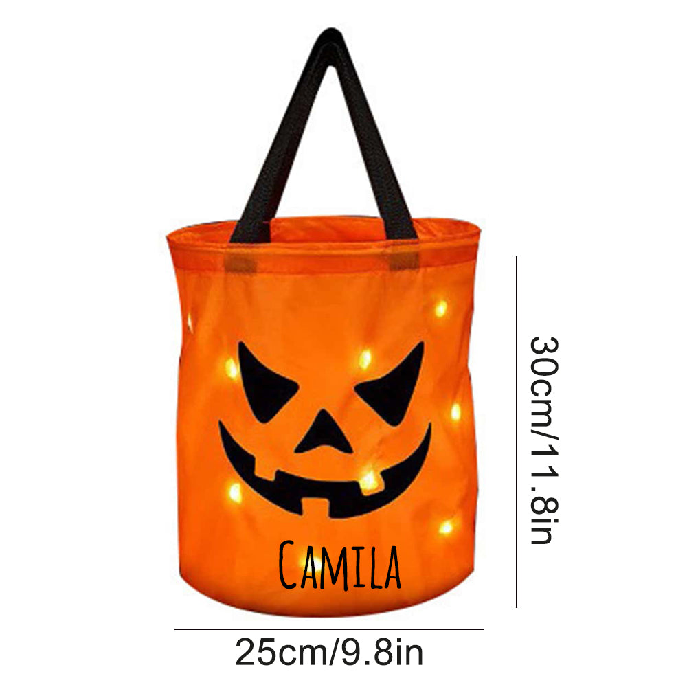 Personalized Halloween LED Light Pumpkin Bucket