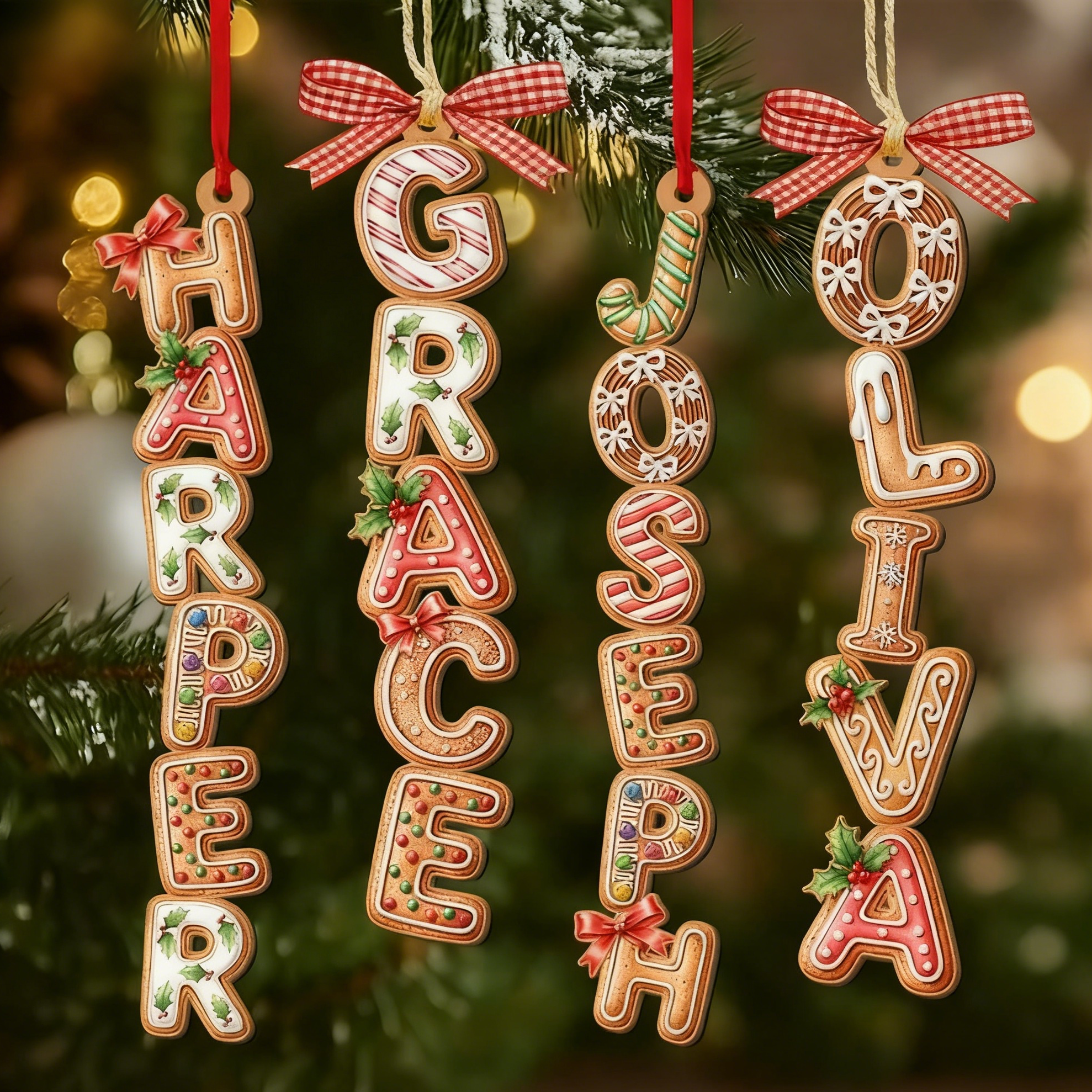 Custom Gingerbread Alphabet Ornament