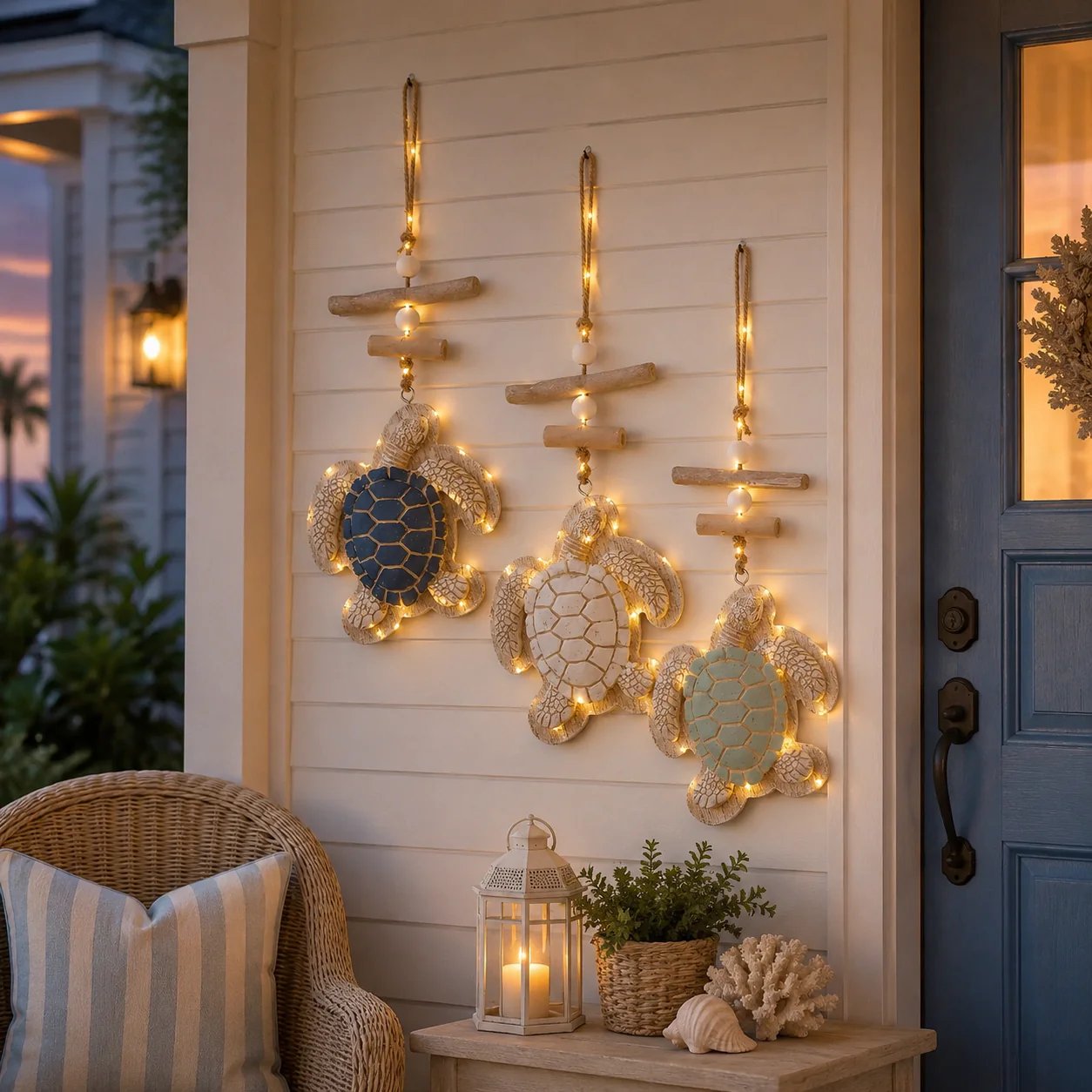 Glowing Coastal Sea Turtle Wall Art