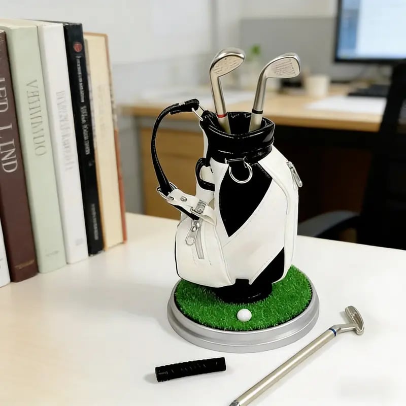 Golf Pen Holder with 3-Pen Set – Stylish Desk Organizer for Golf Lovers