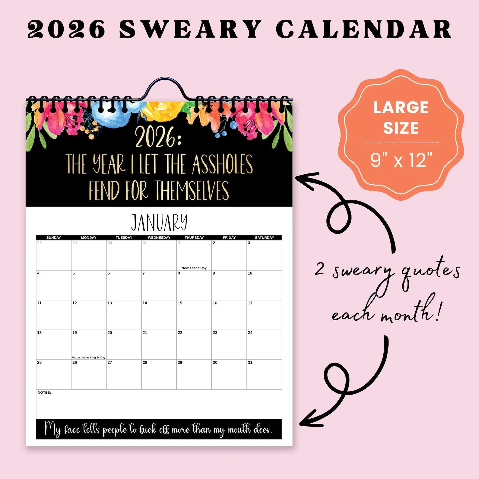 Here We F*cking Go Again: 2026 Swear Calendar for Tired-Ass Women