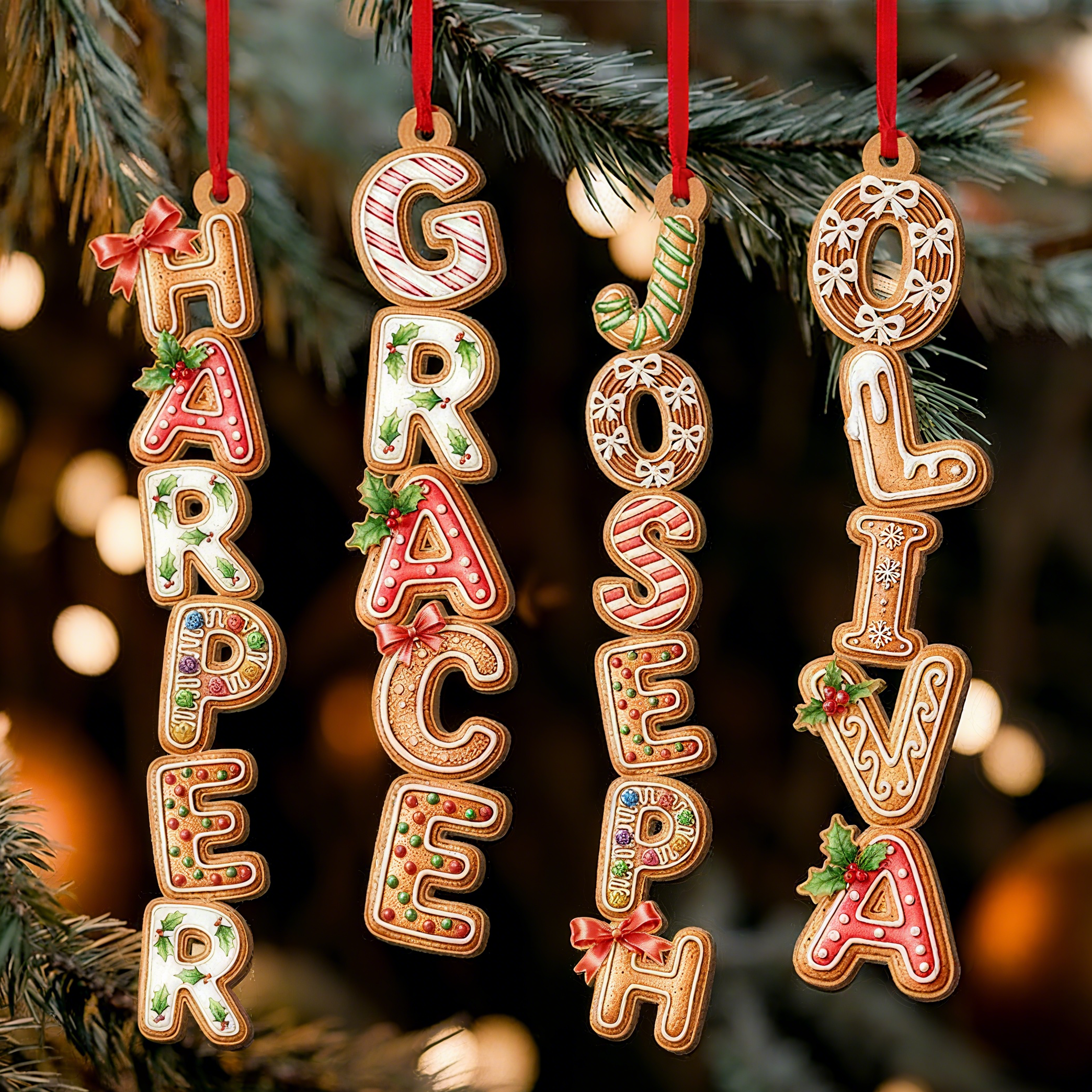 Custom Gingerbread Alphabet Ornament