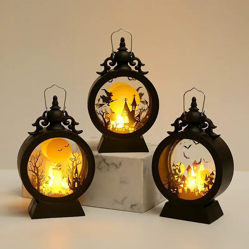 Halloween Retro Round Portable Lantern
