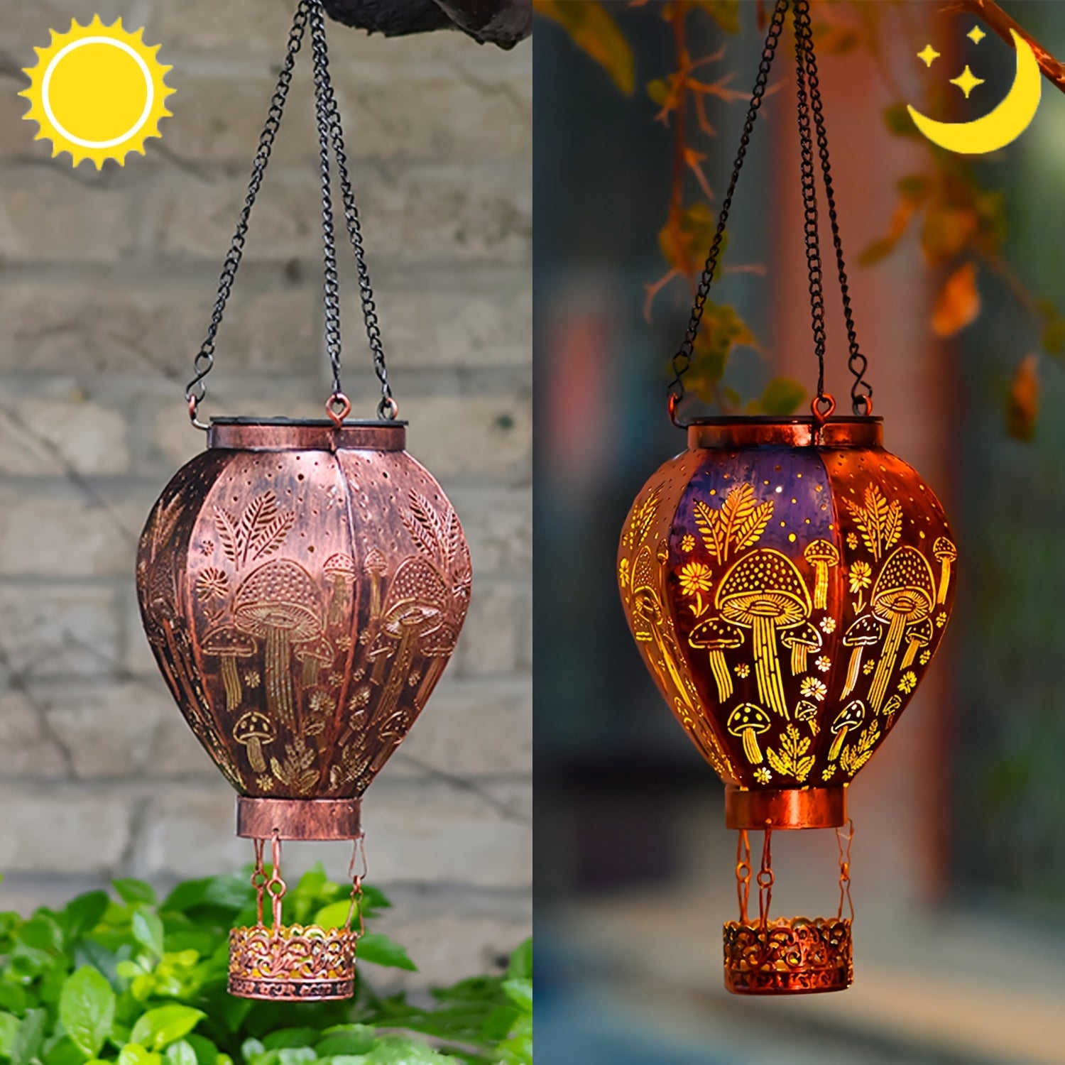 Solar Hot Air Balloon Lantern – Outdoor Garden Decor with Auto-On LED Light