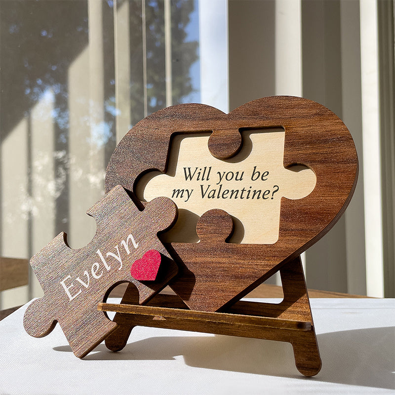 Personalized Love Keepsake Couple Jigsaw Puzzle Name Logo-Romantic Valentine's Day/ Anniversary Gift for Him Her