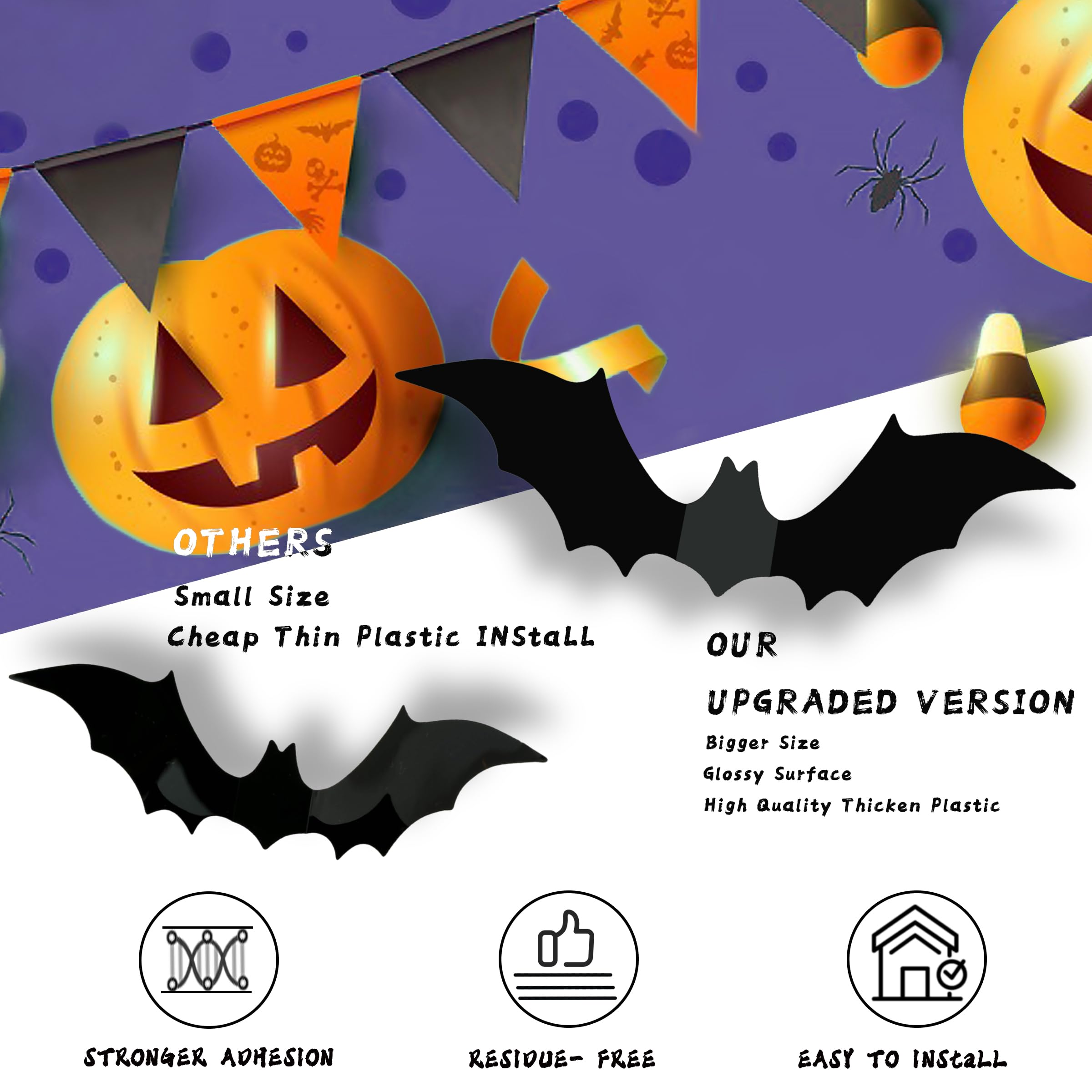 2026 Halloween Must-Have: 3D Bat Light Decoration Set