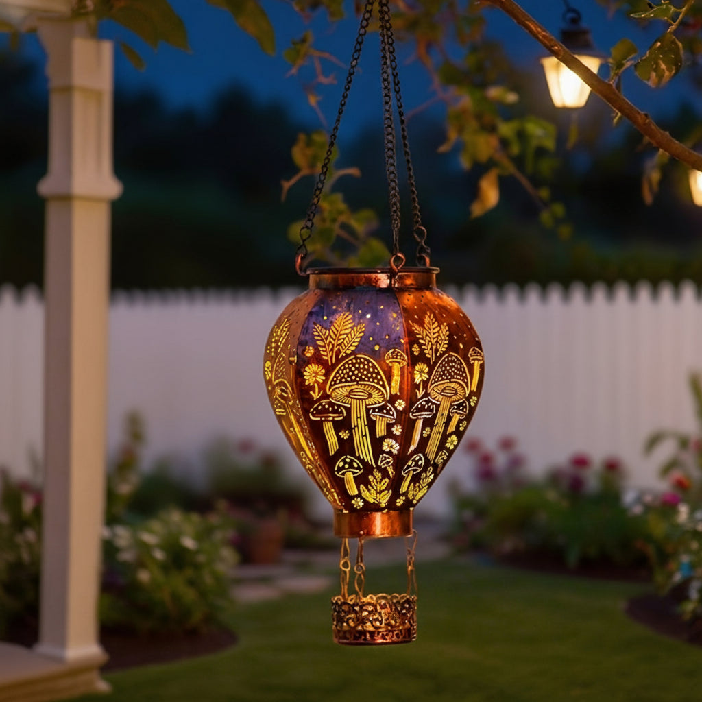 Solar Hot Air Balloon Lantern – Outdoor Garden Decor with Auto-On LED Light