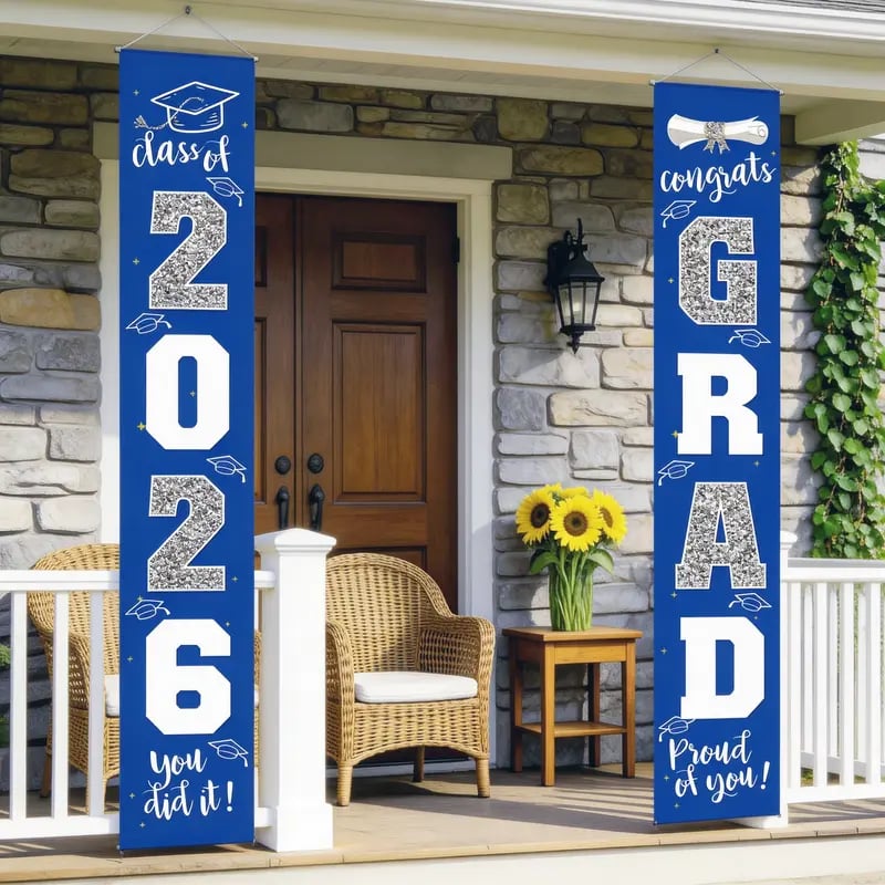 🎓Class of 2026 Graduation Banner 11.8" x 70.87"  (✨Set of 2)