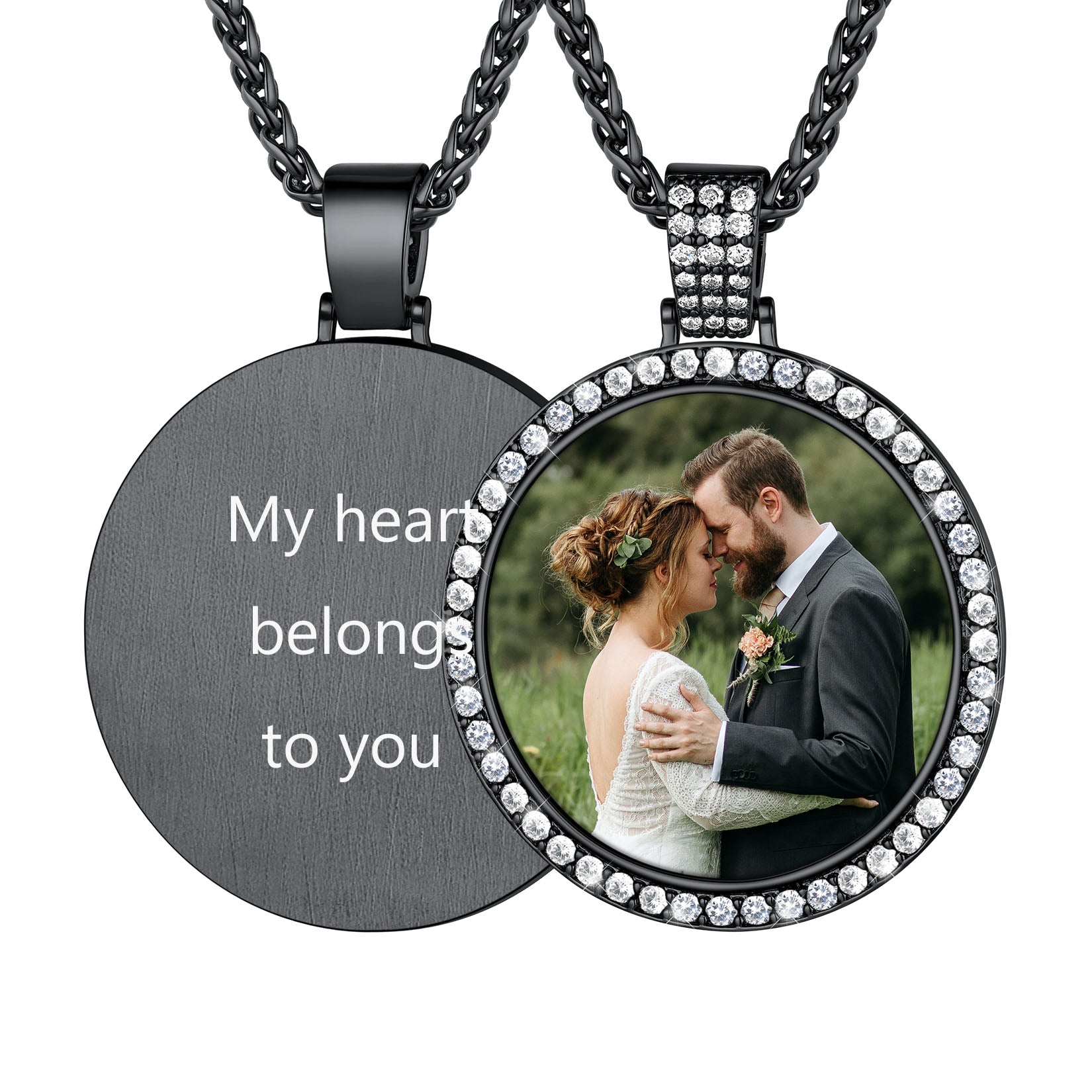 Custom CZ Picture Pendant Necklace