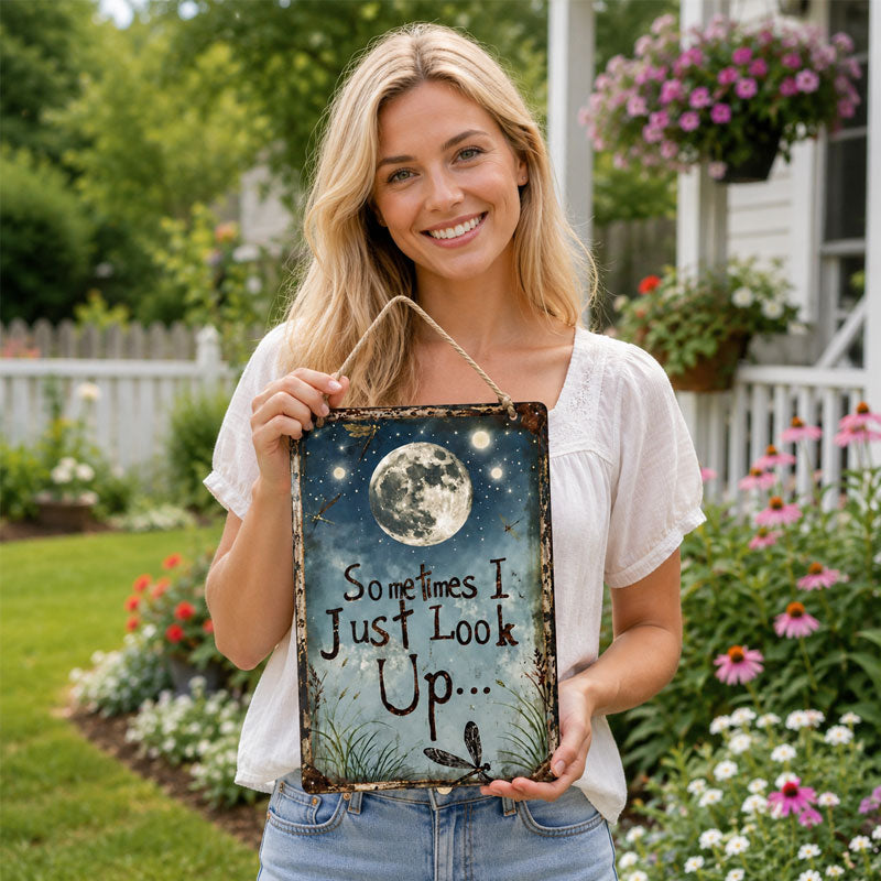 Retro Night Sky Metal Sign – Inspirational Wall Decor