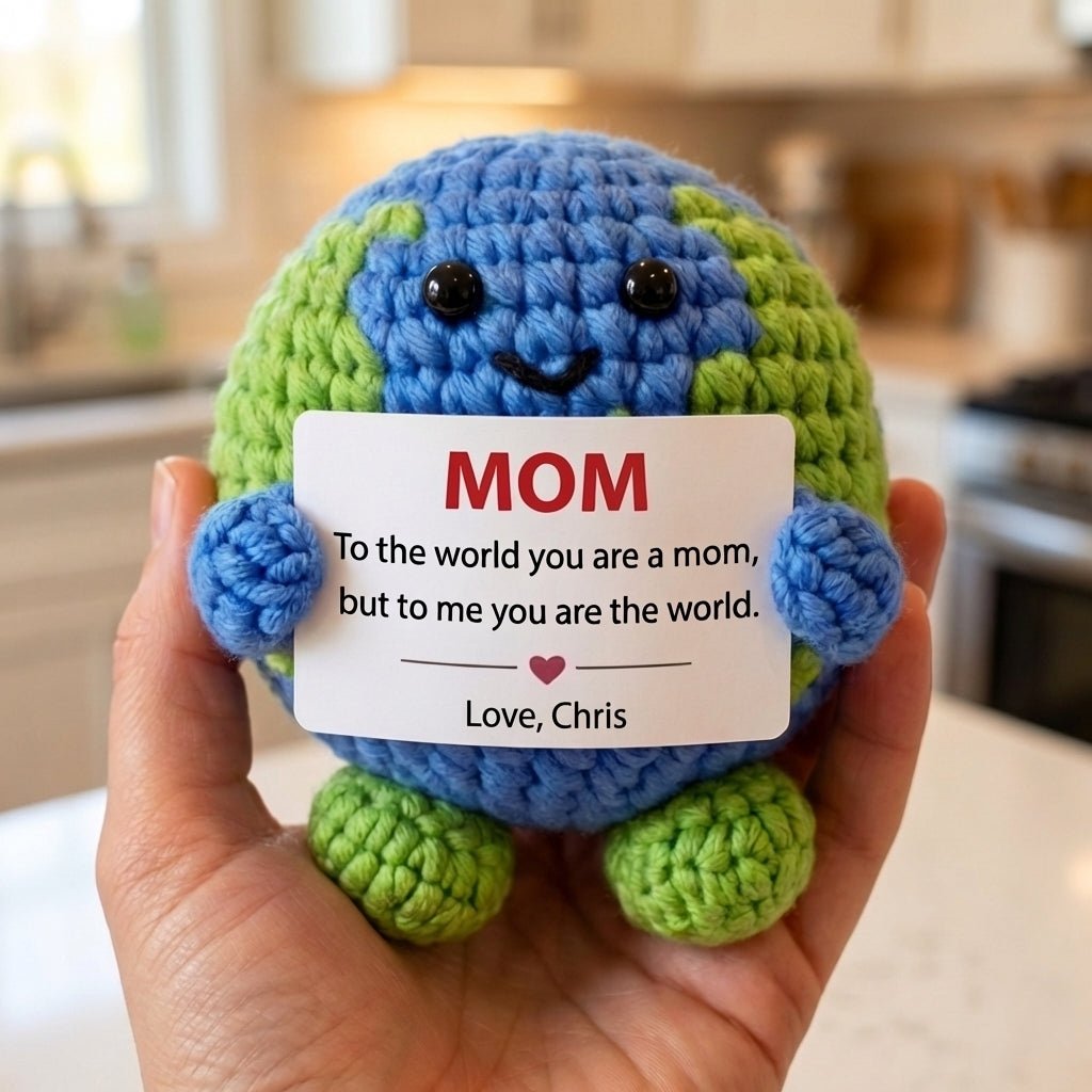 Tu es le monde - Cadeau de fête des mères personnalisé au crochet