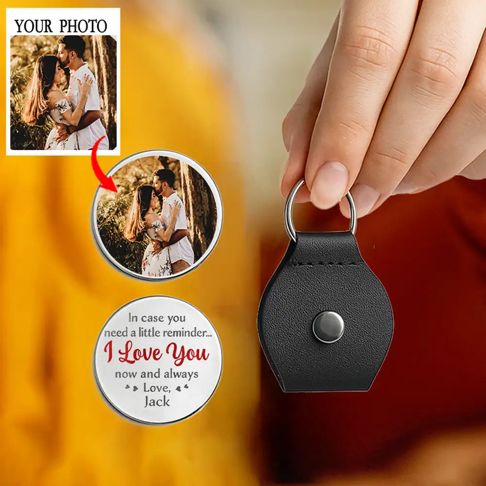 Custom Pocket Hug Keychain with Photo and Personal Message