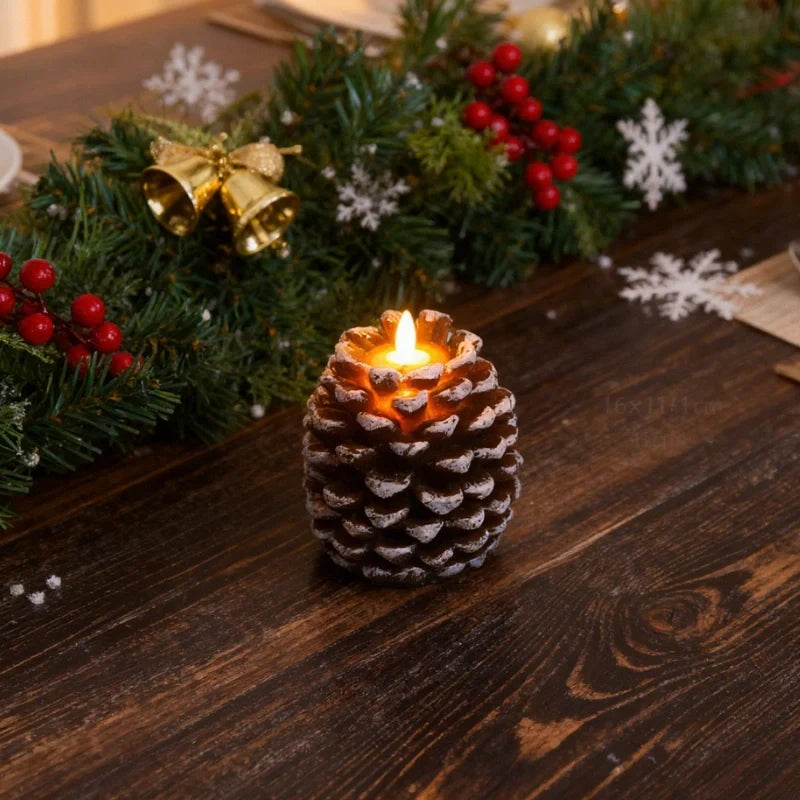 Flameless Pinecone Candles