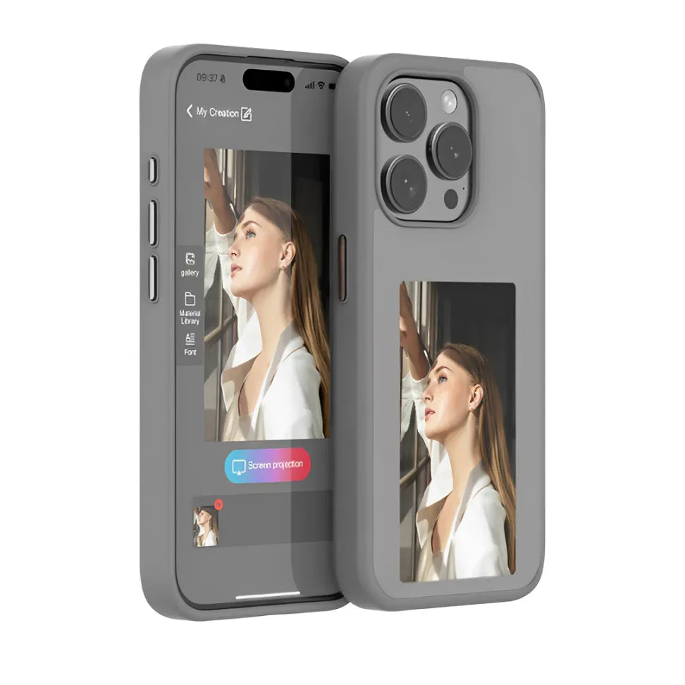 Personalized Custom Phone Case with E Ink Display Special Gift Idea Unique DIY Design