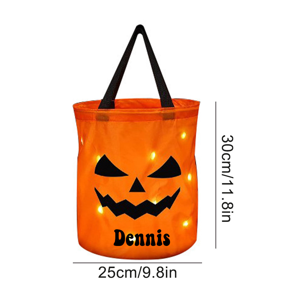 Personalized Halloween LED Light Pumpkin Bucket