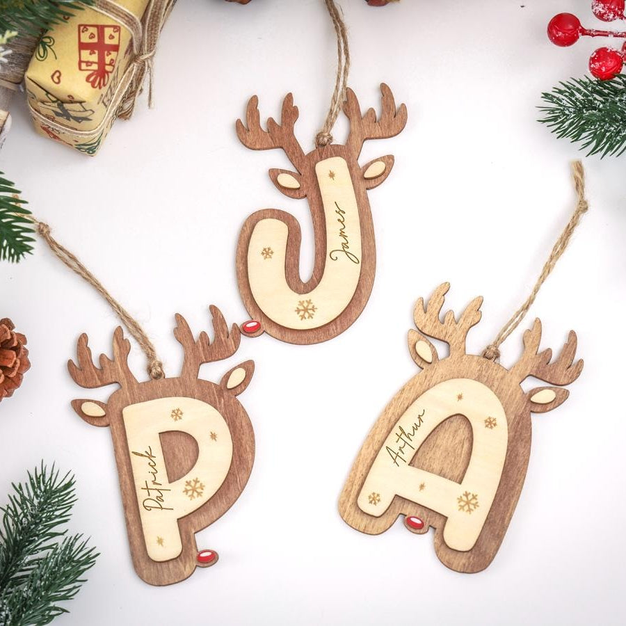 Christmas Letter Ornaments with Name, 2025 Stocking Tags ,Keepsake Ornaments, Christmas Ornament, Personalized Ornament