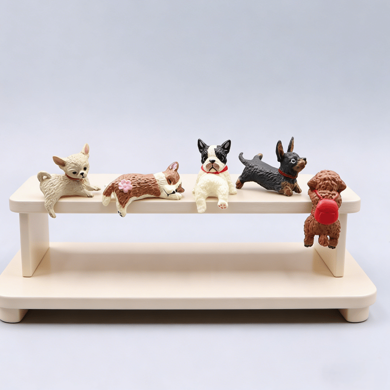 Hand-Painted Mini Cat Desk Figurines – Set of 5 Cute Cartoon Kitty Companions