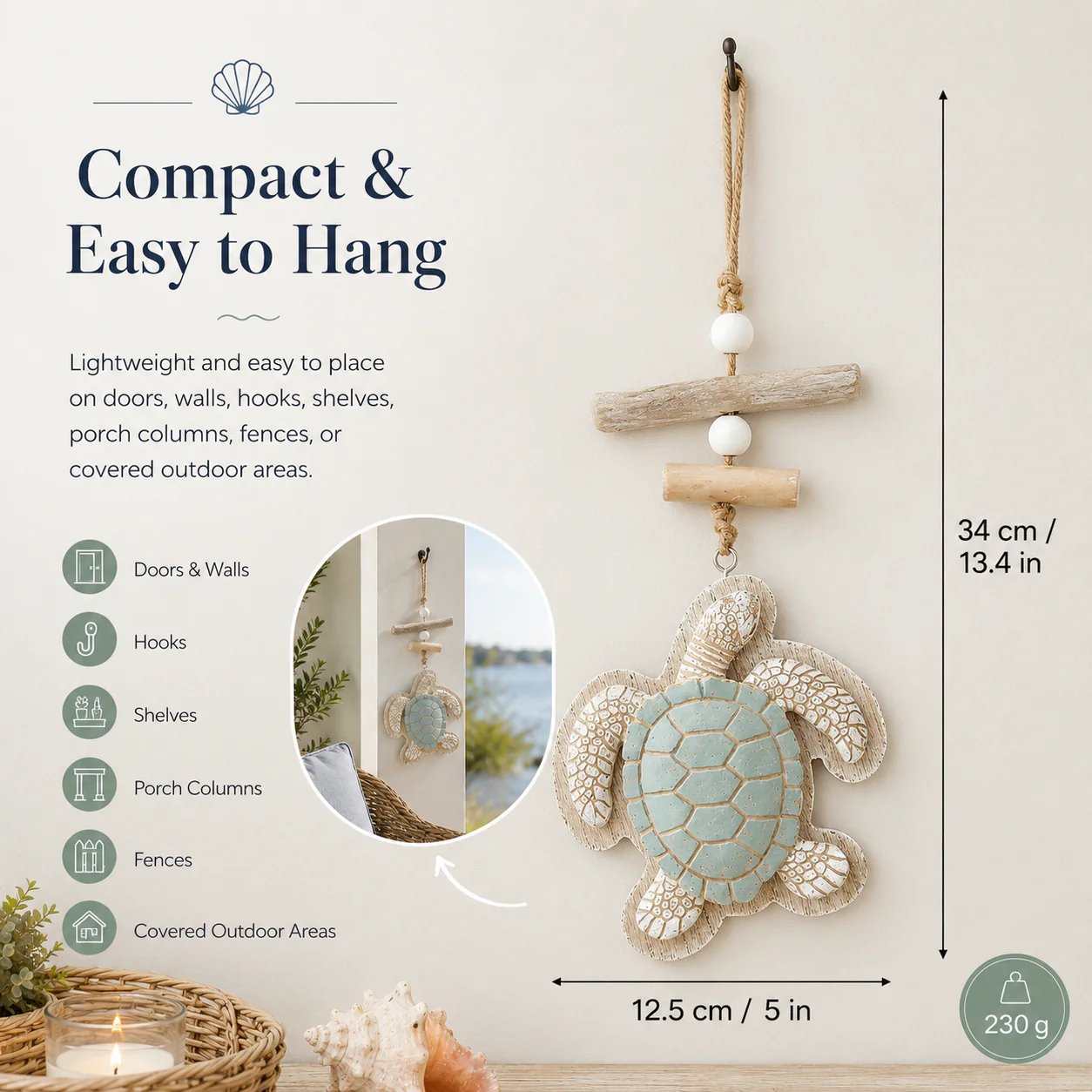 Glowing Coastal Sea Turtle Wall Art
