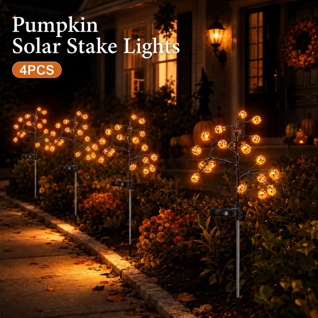 Solar Pumpkin Stake Lights