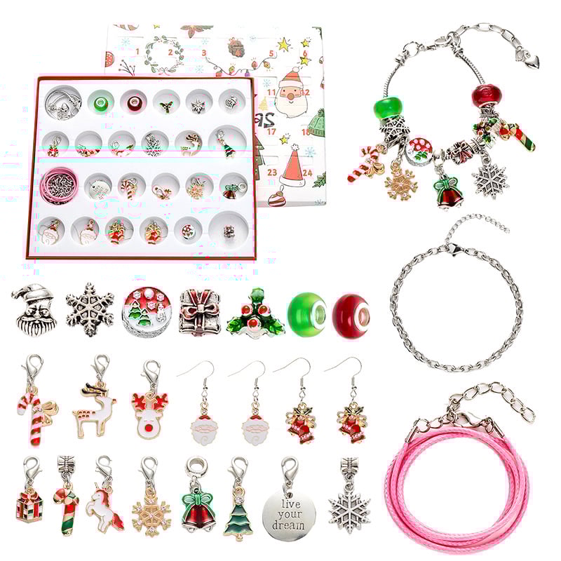 DIY 24 Days Christmas Countdown Calendar Bracelets Set