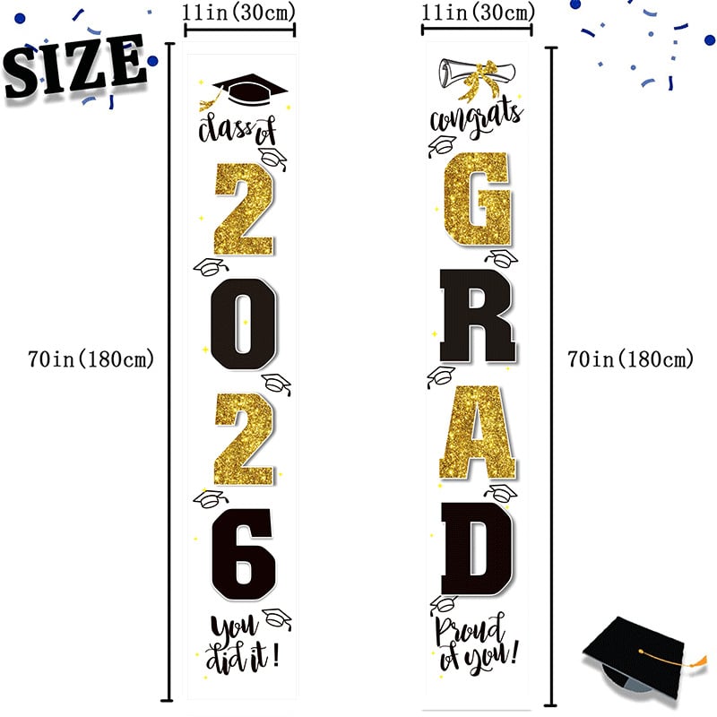 🎓Class of 2026 Graduation Banner 11.8" x 70.87"  (✨Set of 2)