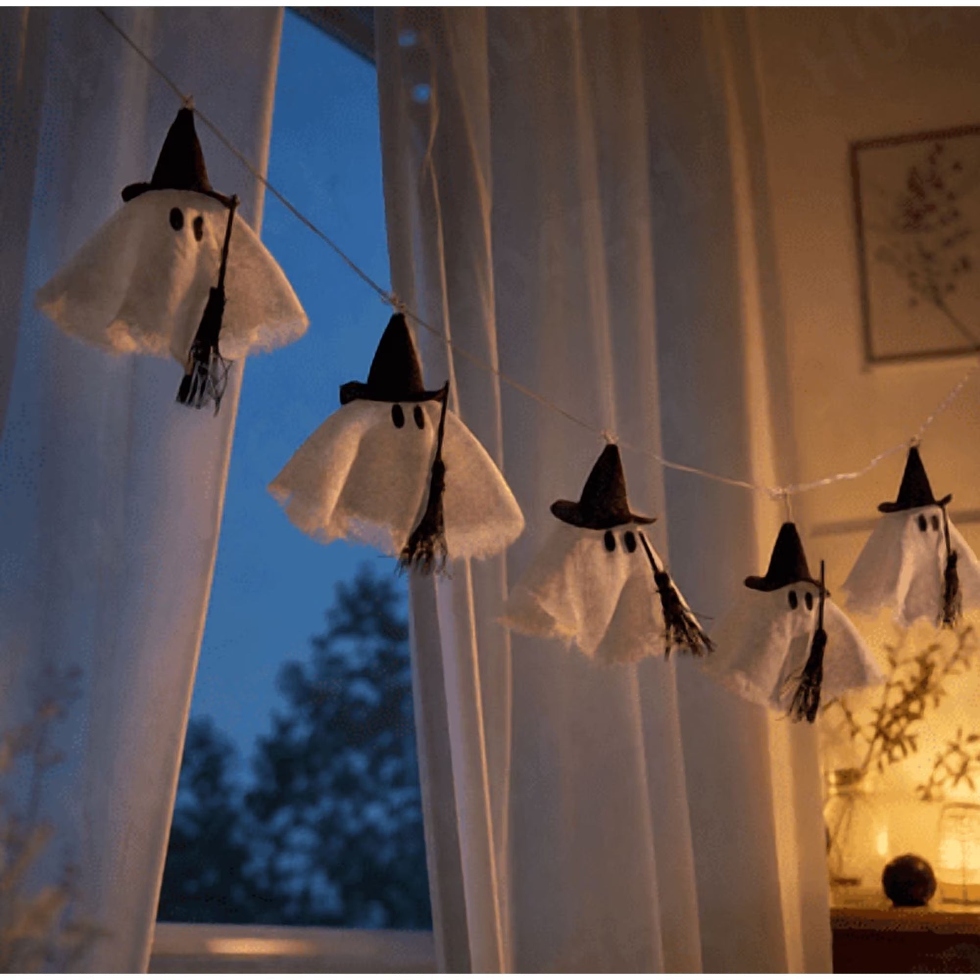 Lit Witch Ghost String Lights