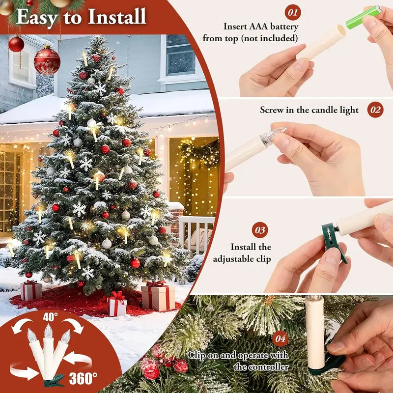 🎄 Flameless LED Christmas Candle Lights with Remote – 10/20 Pack