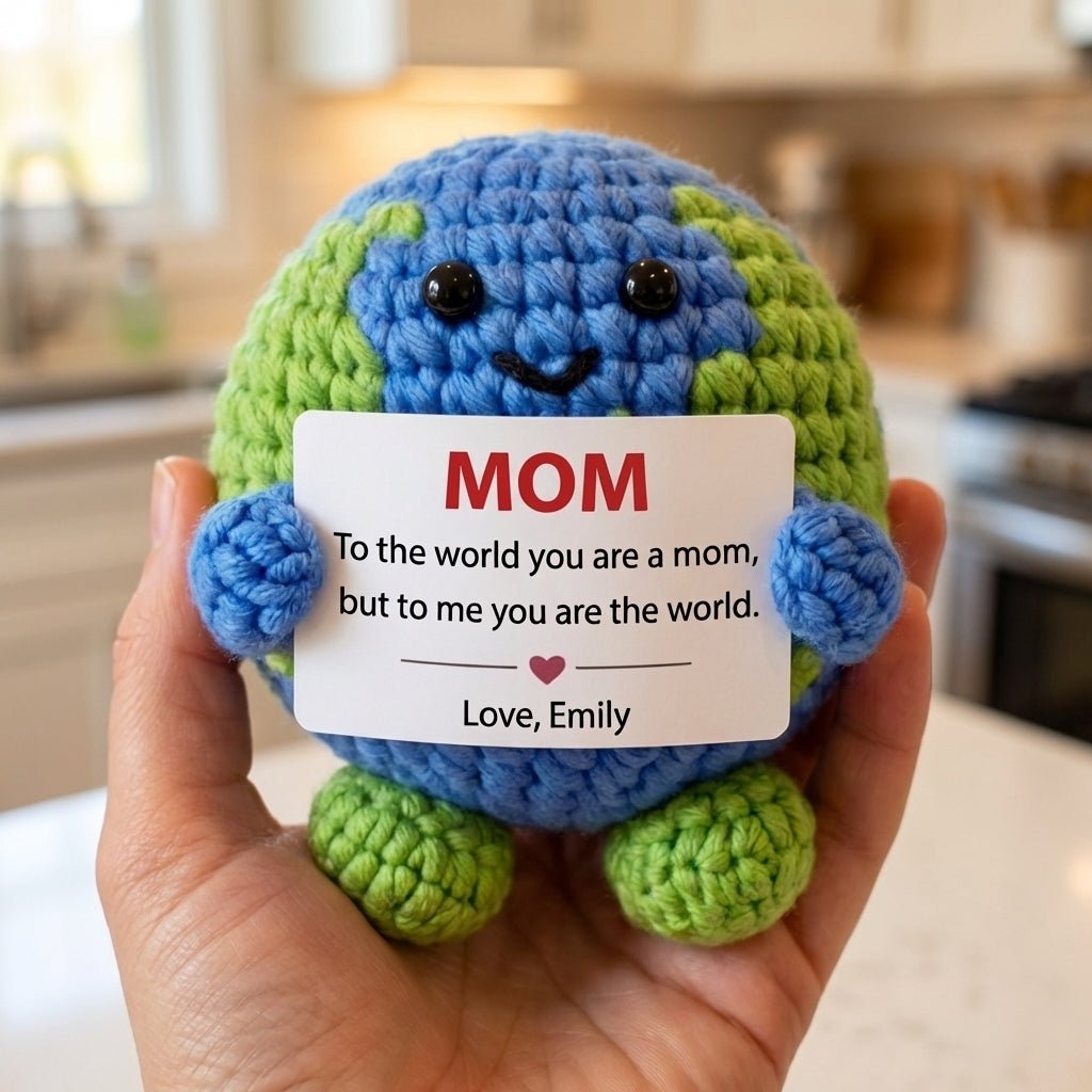 Tu es le monde - Cadeau de fête des mères personnalisé au crochet