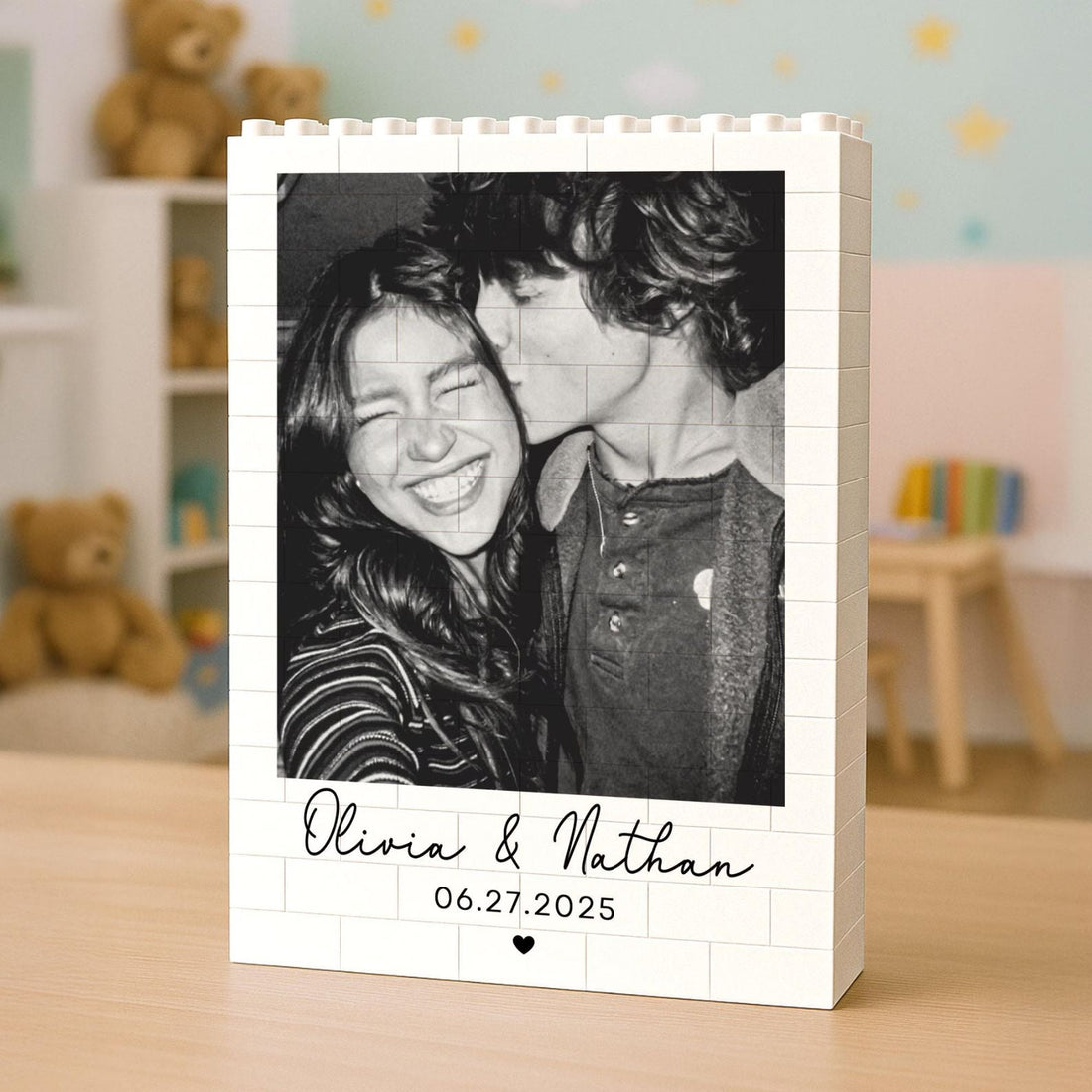 Custom Photo Building Brick Blocks For Couples Valentines Day Gift