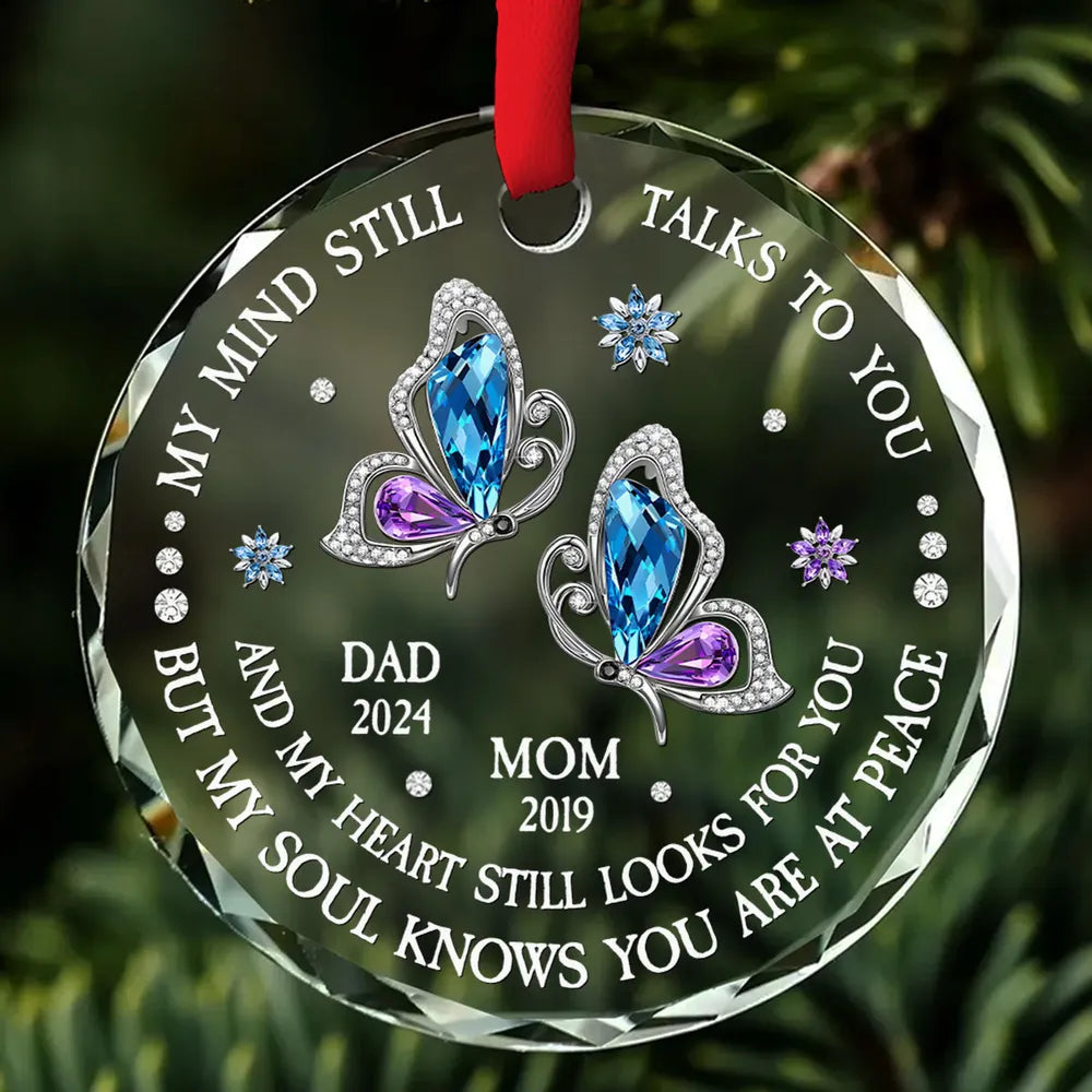 Personalized Crystal Ornament Memorial Butterfly