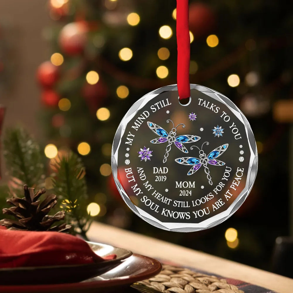Personalized Crystal Ornament Memorial Butterfly
