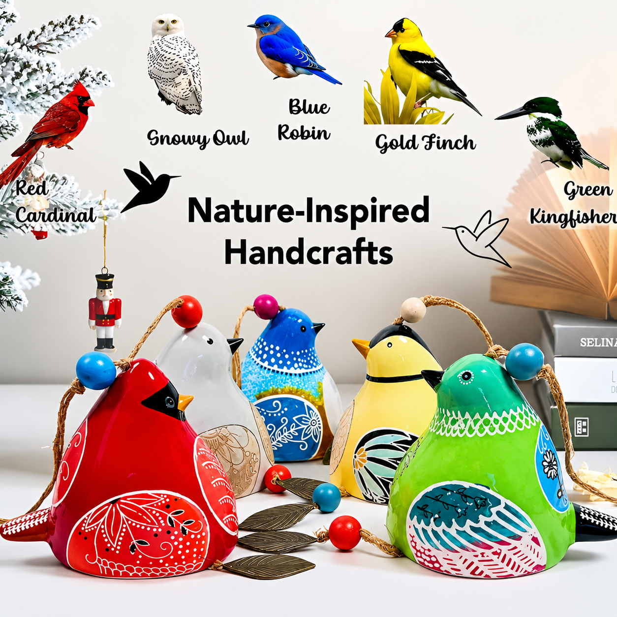 Hand-Painted  Bird wind Chimes