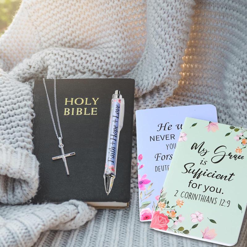 Ensemble de cadeaux chrétiens : Stylos de motivation et carnets de versets bibliques