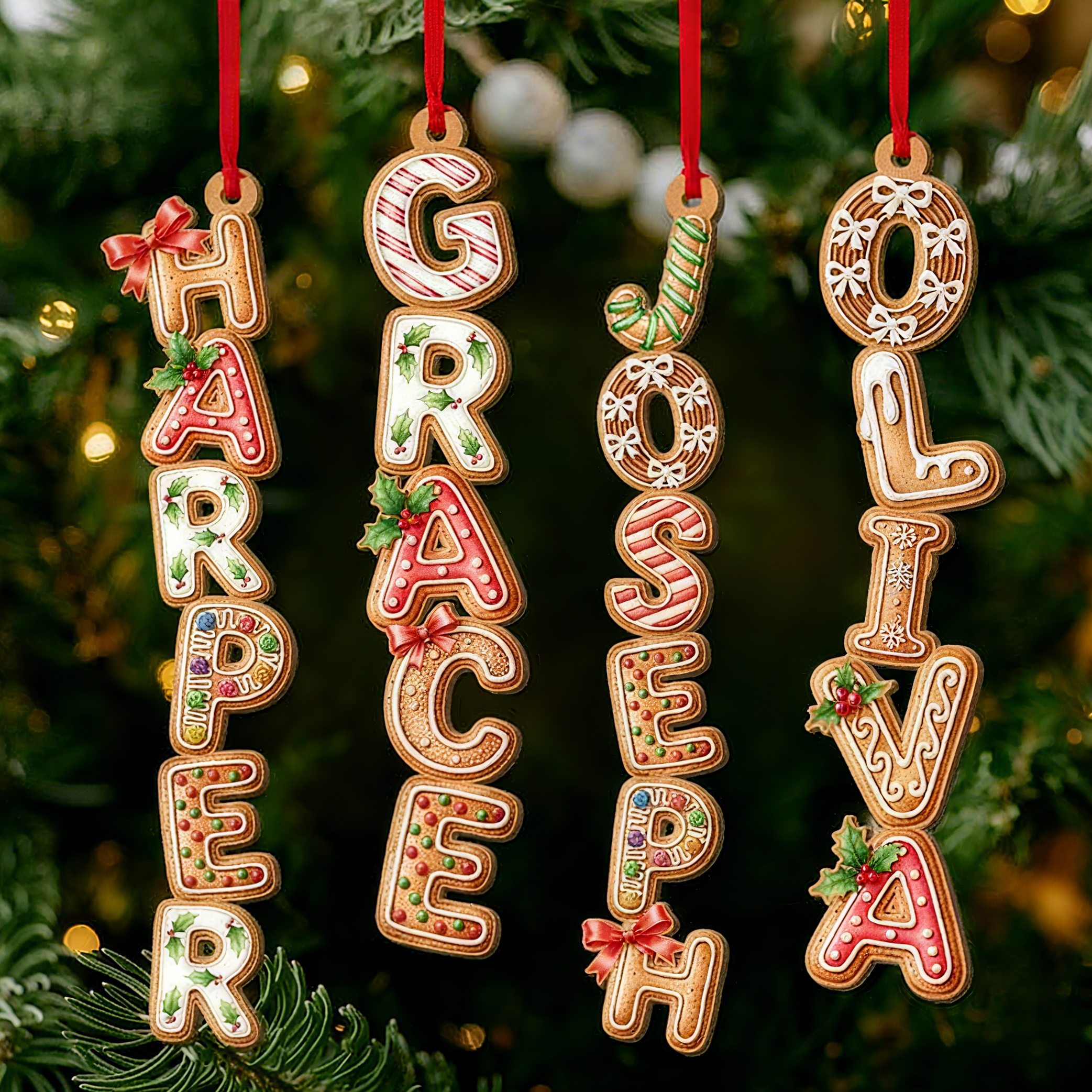 Custom Gingerbread Alphabet Ornament