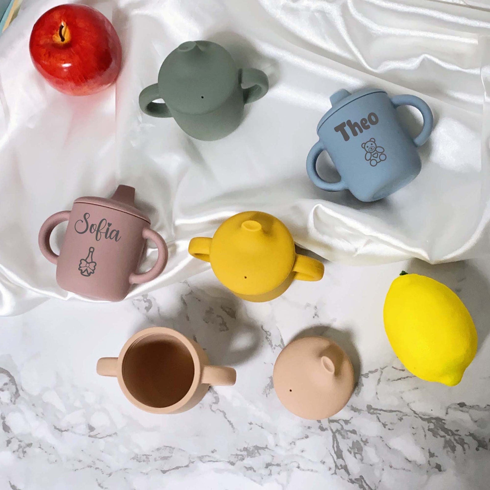 Personalised Baby Food Grade Sippy Silicone Cup