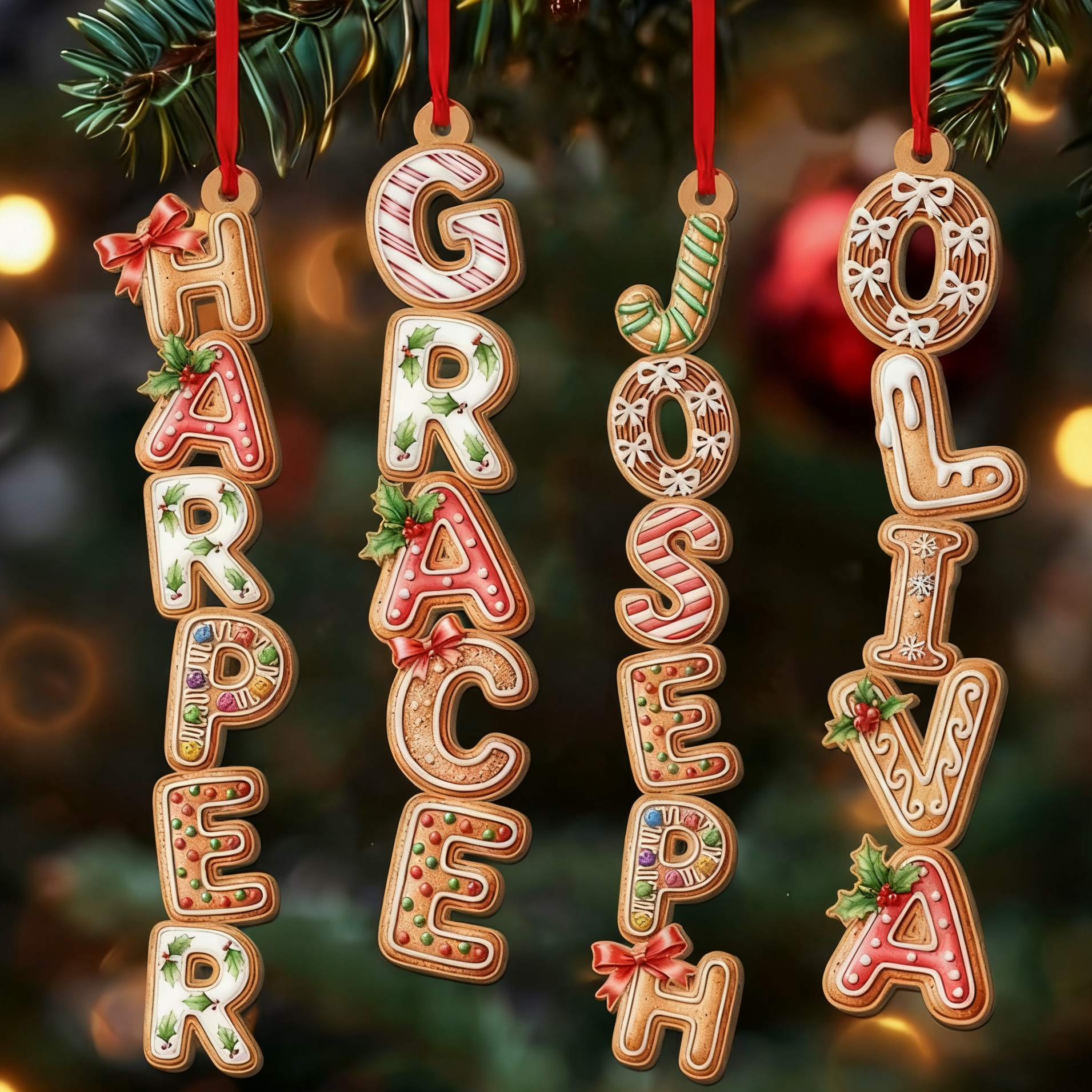 Custom Gingerbread Alphabet Ornament
