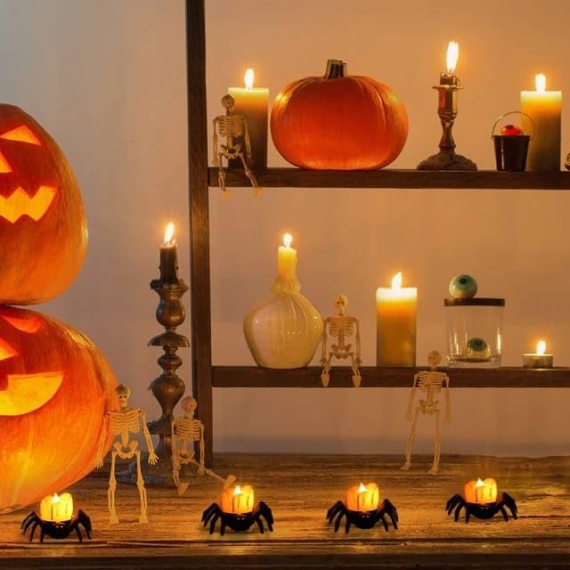 Spooky Halloween Pumpkin Lamp – Flameless Flickering LED Candle
