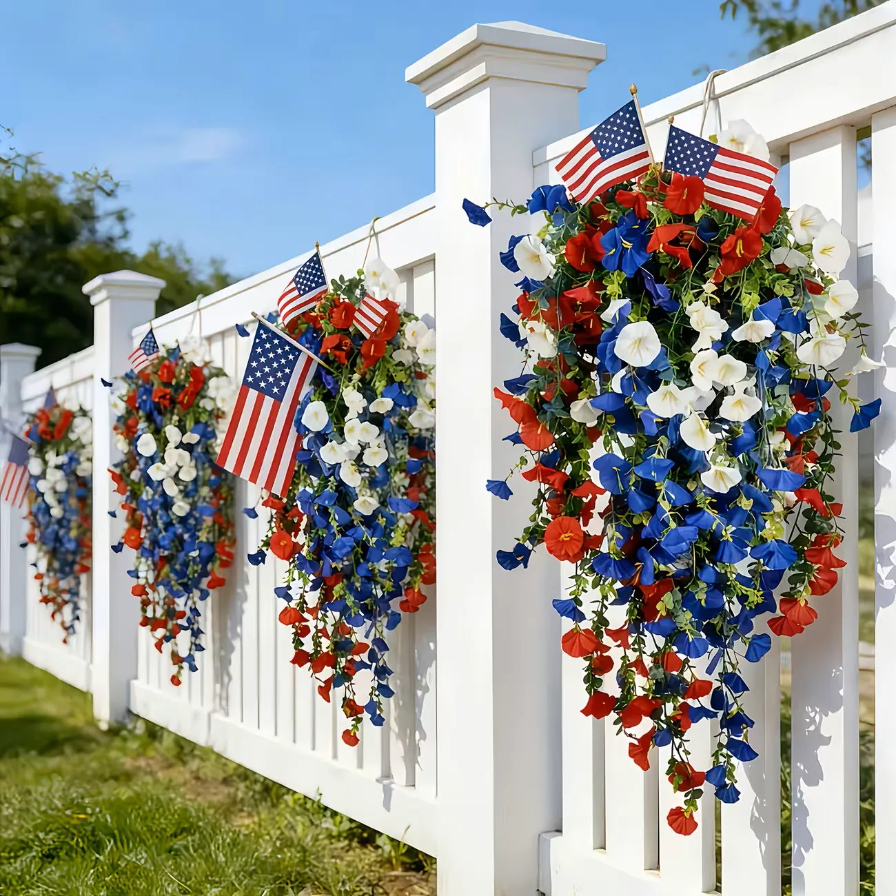Celebrate America’s 250th Anniversary with Patriotic Hanging Flower Baskets