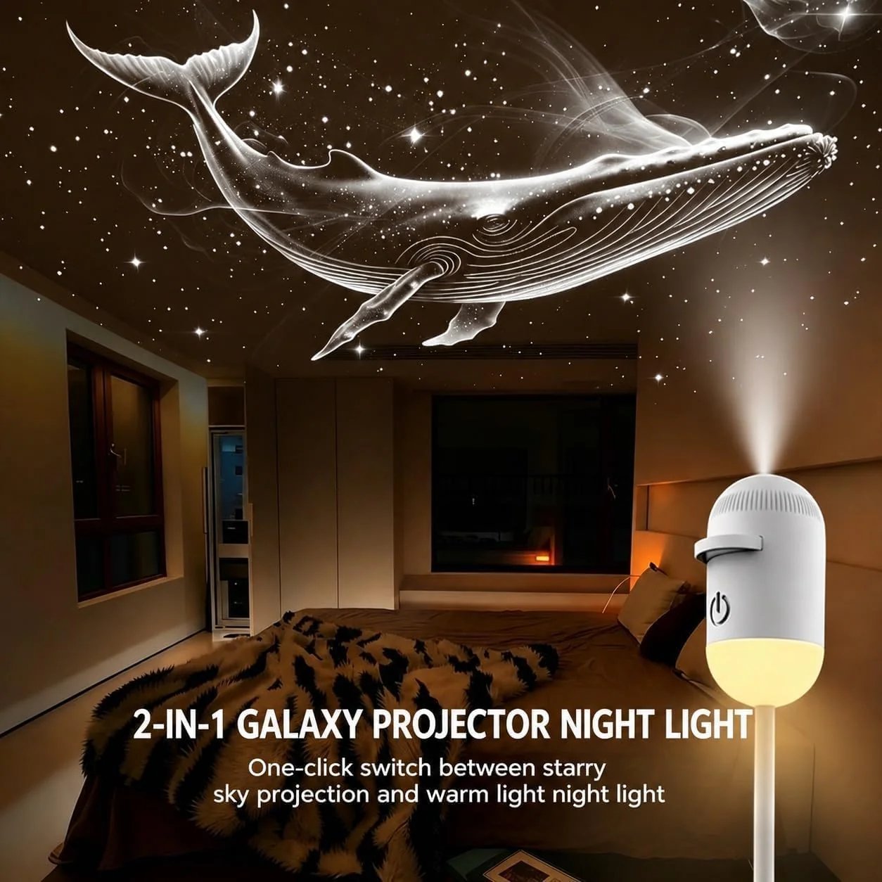 Galaxy Projector Night Light – USB Starry Sky Ambient Lamp for Car & Bedroom