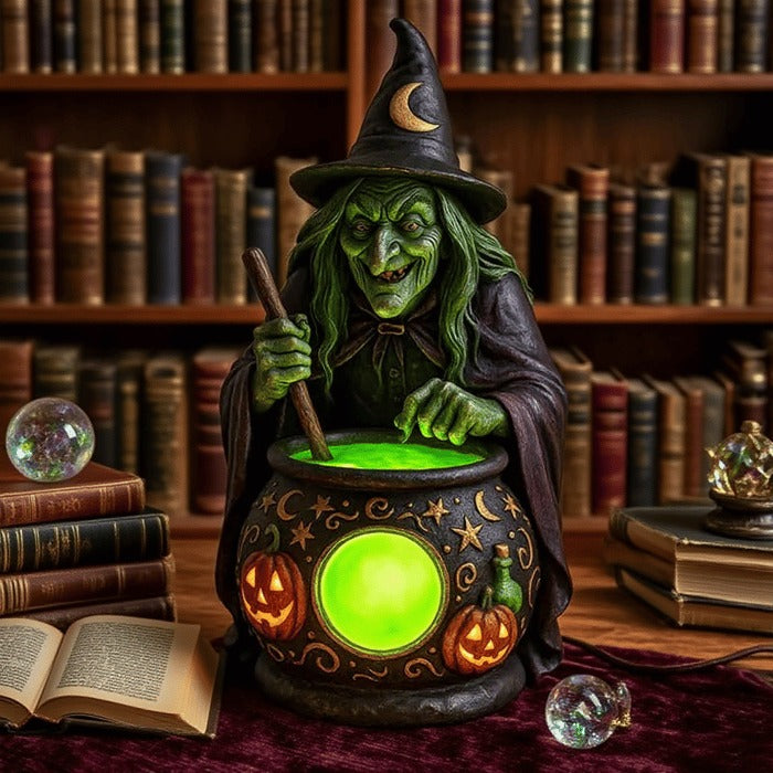 Halloween Witch Cauldron Lamp