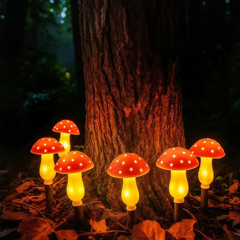 Solar Mushroom Garden Stake Light
