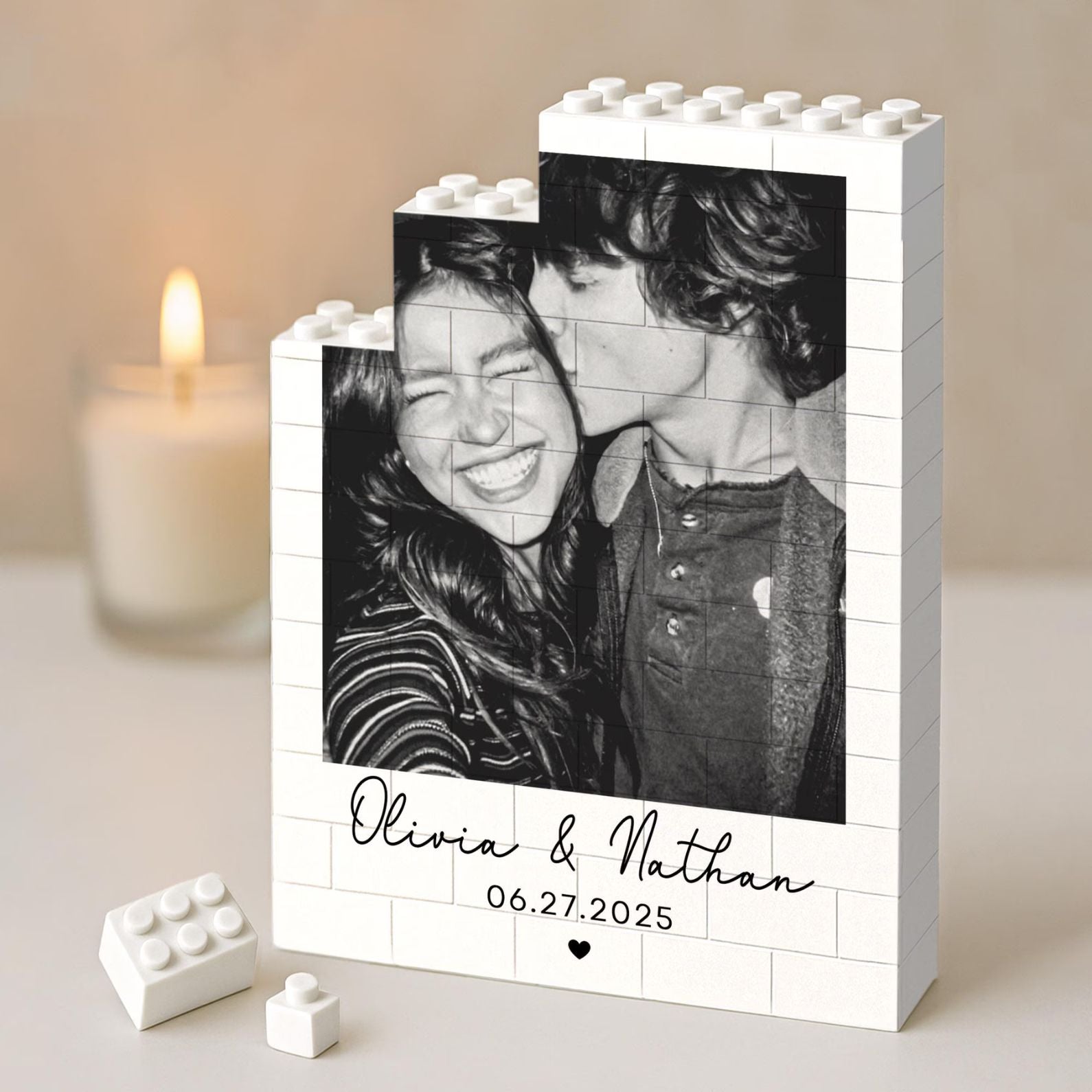 Custom Photo Building Brick Blocks For Couples Valentines Day Gift
