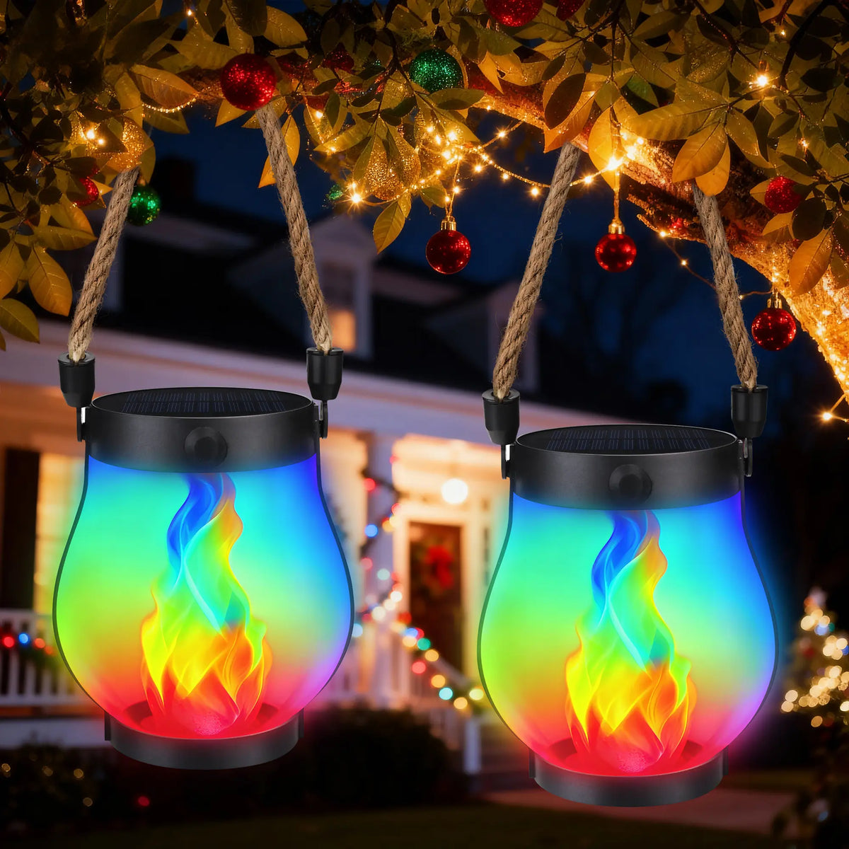 2-Pack – Solar Flickering Flame Lanterns