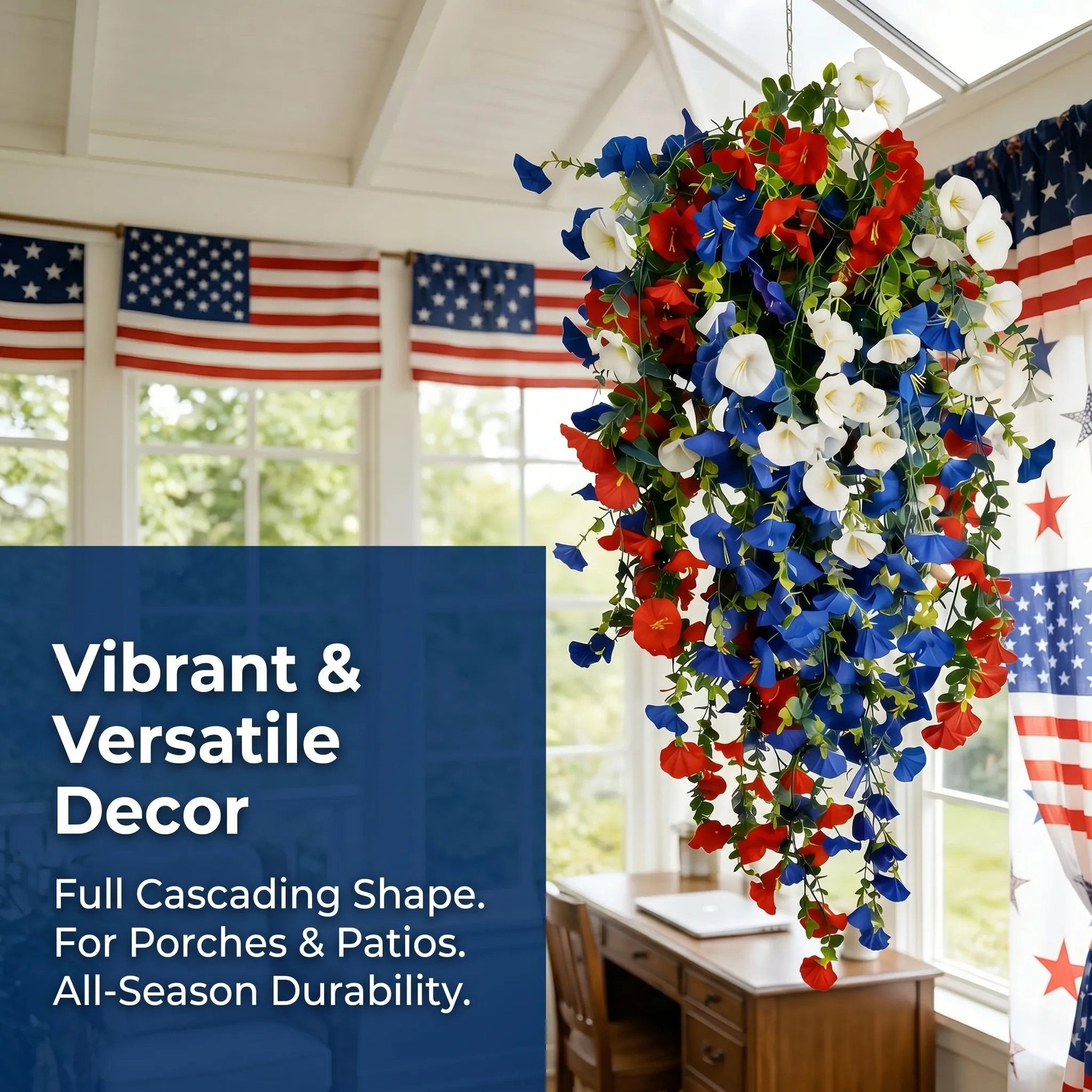 Celebrate America’s 250th Anniversary with Patriotic Hanging Flower Baskets