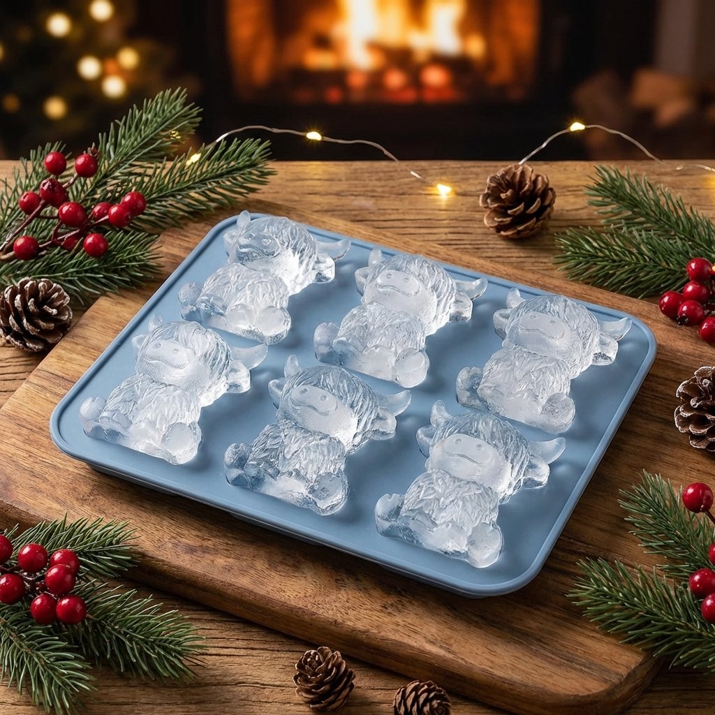 Mini Highland Cow Ice Cube & Dessert Mold Cute 3D Ice for Drinks