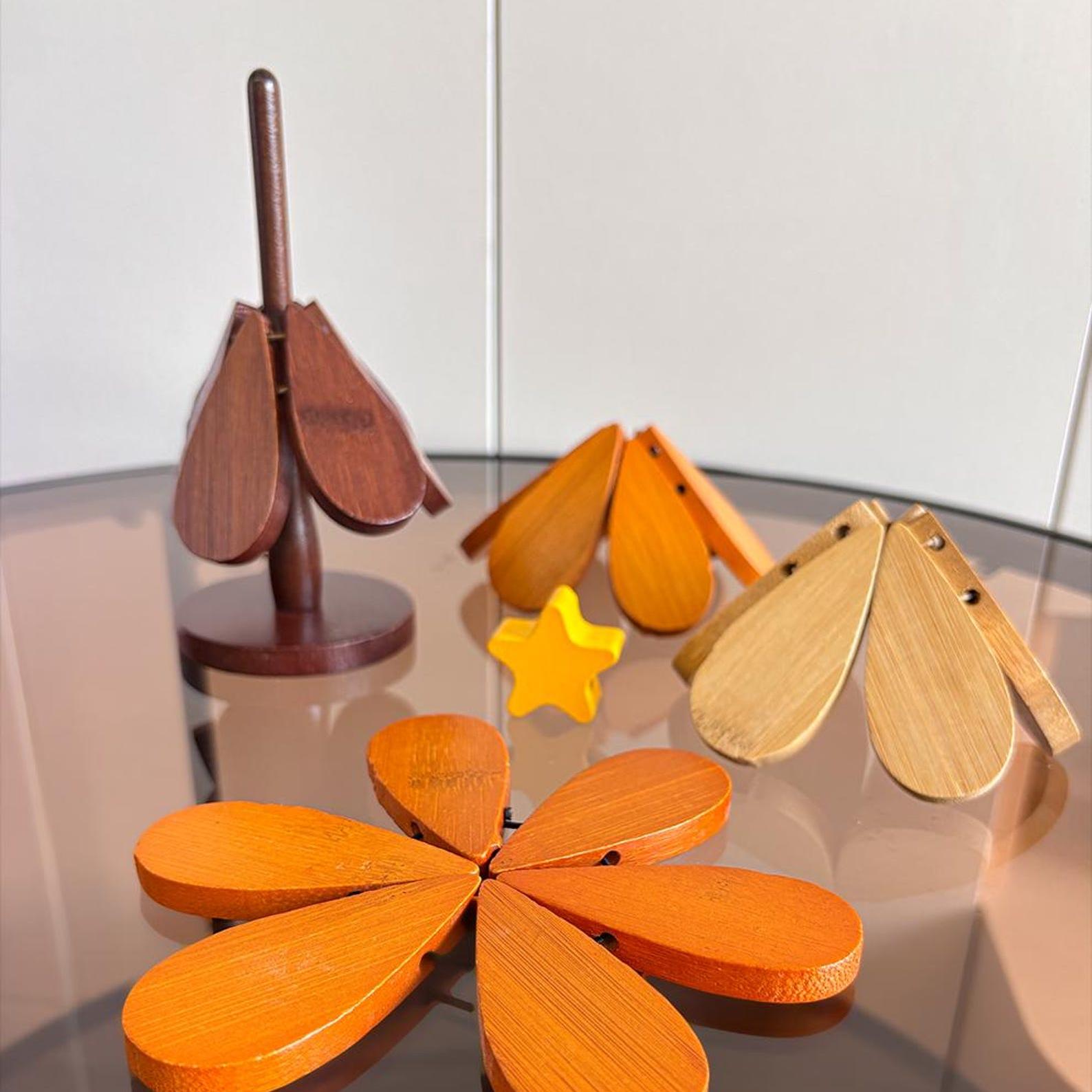 Wooden Christmas Tree Trivet Set