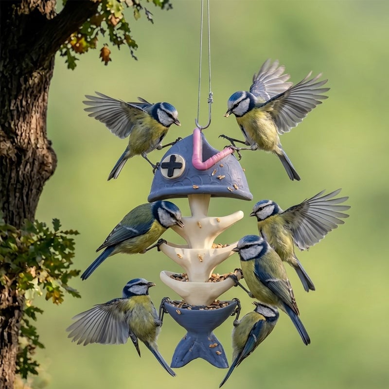 Fish Bones Hanging Bird Feeder