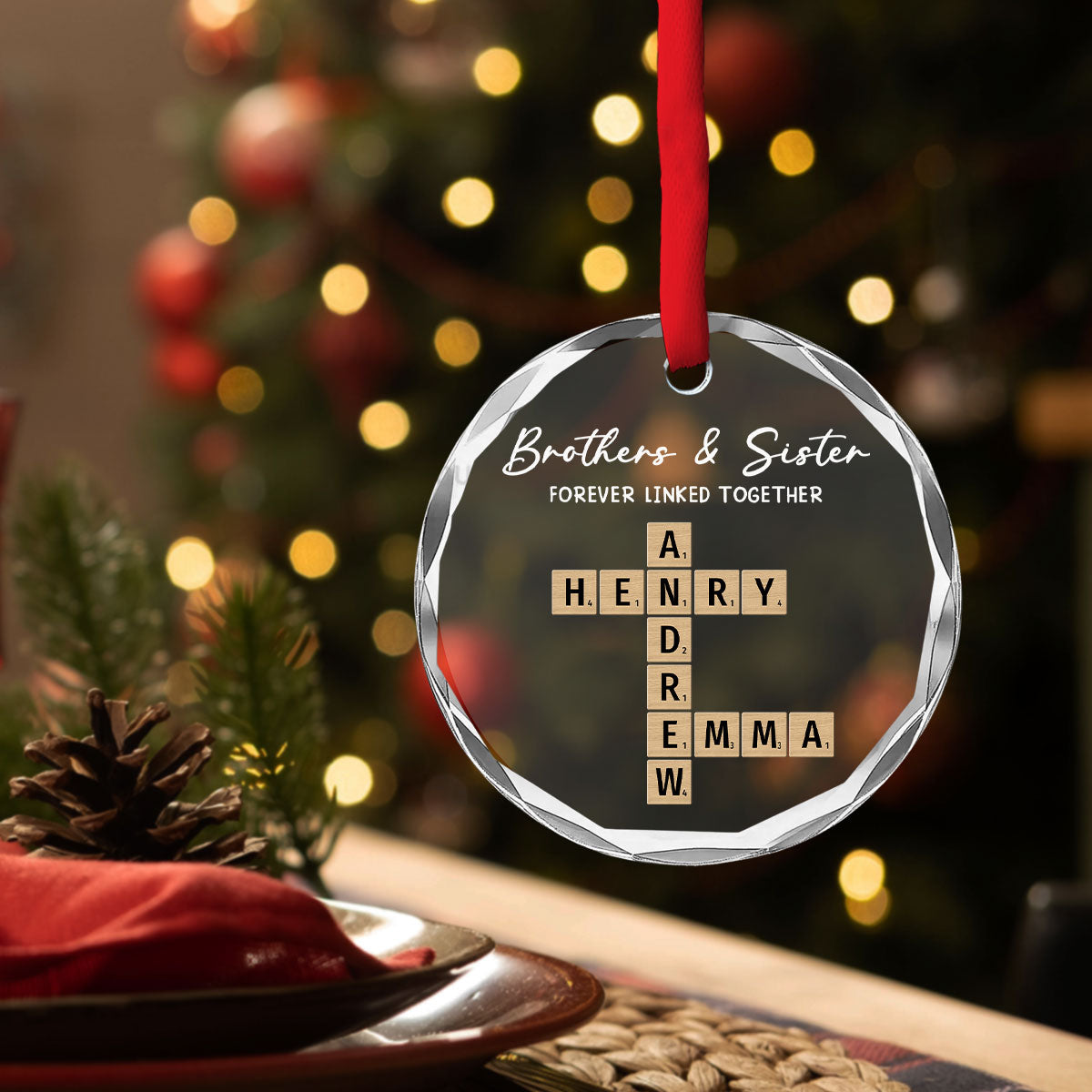 Family Roots Keep Us Together - Personalized Custom Glass Ornament